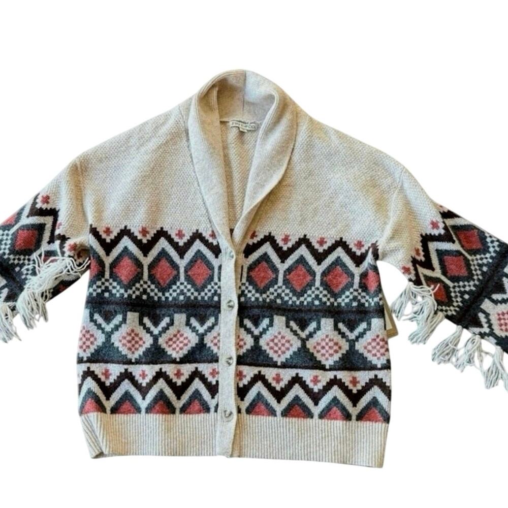 Frye & Co Salt Breeze Fairisle western Cardigan Blended Fabric Womens XXL NEW